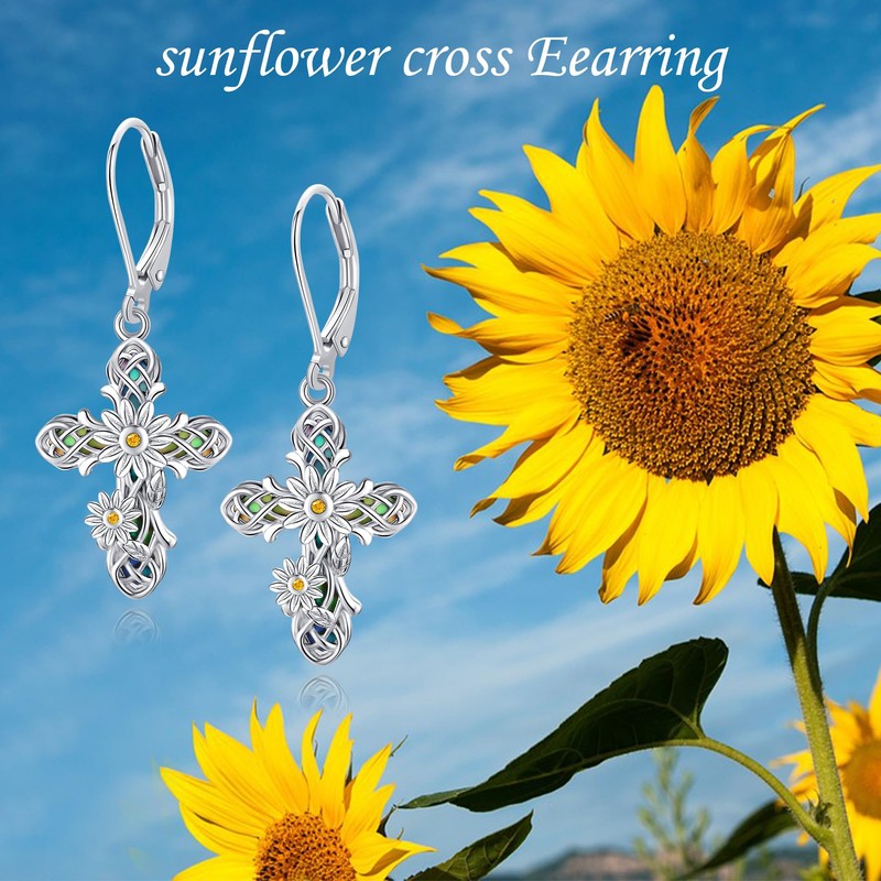 Cross Earrings 925 Sterling Silver Cross Dangle Drop Earring Gifts
