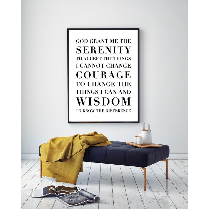 The Serenity Prayer Capitalized Poster - white: 16x20 inch