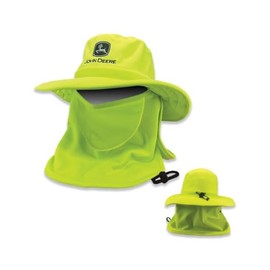 John Deere Bucket Hat Removable Neck Cover and Mask, Hi Vis, One Size