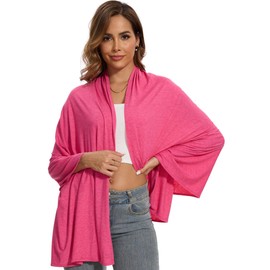 PIQIDIG UPF 50+ Women Travel Scarf Sun Protective Shawl Wrap Summer Swimsuit Beach Cover Up Cooling Blanket Rose red