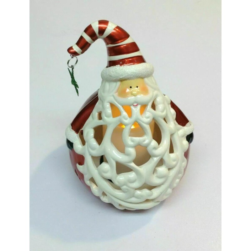 Home Reflections QVC Angel and santa Flameless Candle Ceramic Luminaries