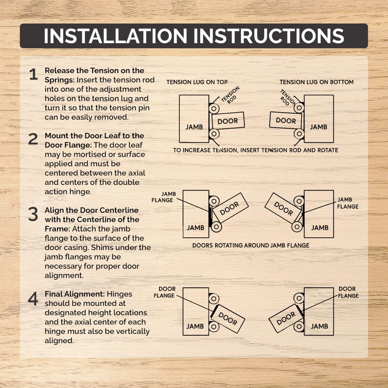 Hinge Outlet Adjustable Double Action Spring Hinge, Saloon, Swinging or