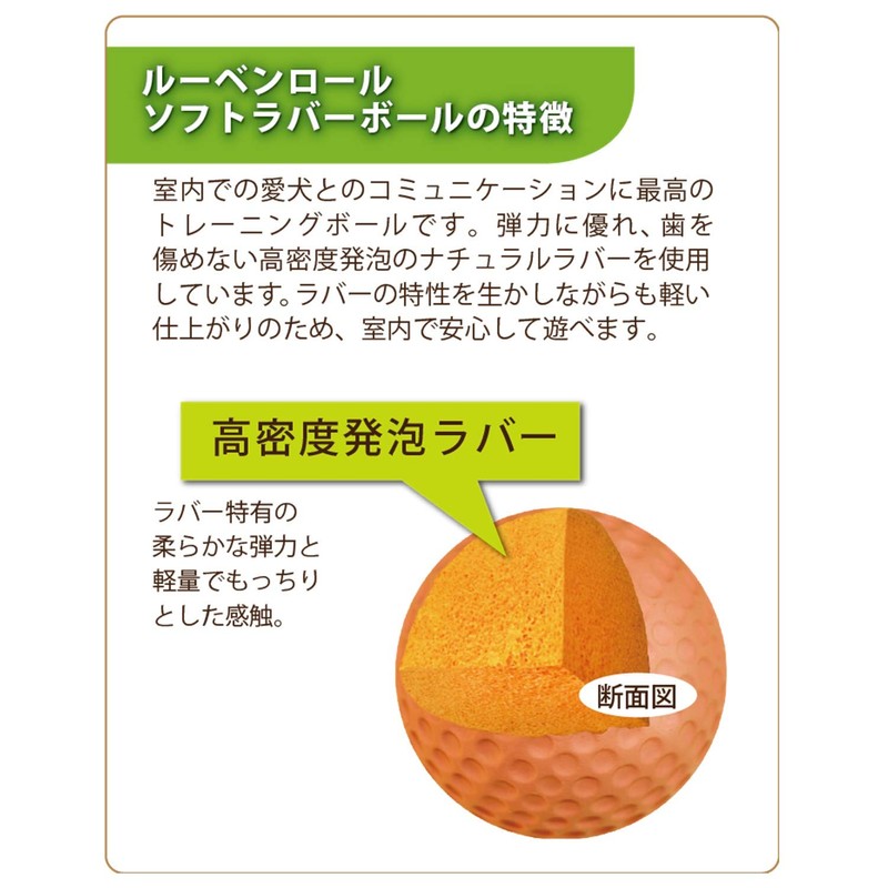 MARTIN SELLIER Dog Toy, Soft Rubber Ball, Medium, Red