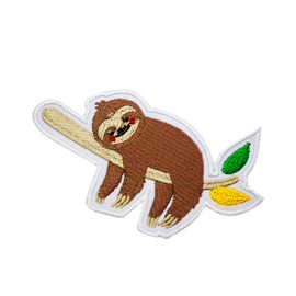 Cute Sloth Patch, Animal Patch, Sloth Patch, Cartoon Patch, Applique, Kids Rhymes Patch Embroidered Iron on Sew on Patch Badge for Clothes etc. 10.5x5cm