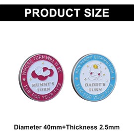 Funny New Parent Decision Coin – New Dad & Mum Gifts – Pregnancy Gifts for Expecting Moms – Stainless Steel Flip Coin for Baby Showers
