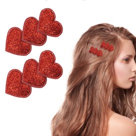 Valentine's Day Hair Clips Red Shimmering Powder/Glitter Heart-Shaped Braided Claw Clips with Valentine's Day Romantic Hair Accessories for Women Girls Valentine's Day Hair Decoration 2 Pcs