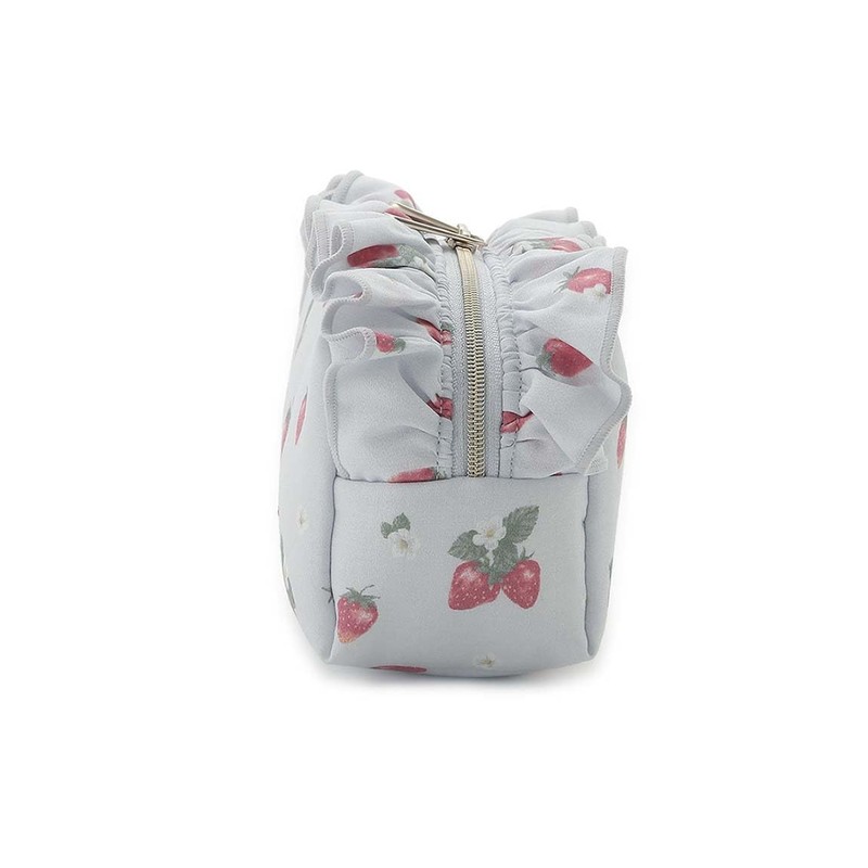 Gelato Pique PWGB251680 Strawberry Pattern Ruffle Pouch, blue, (BLU)