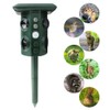 Solar Ultrasonic Animal Pest Repeller Outdoor Four Speakers Mechanical Wave