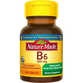 Nature Made Vitamin B-6 100 mg Tablets 100 ea (Pack of 4)
