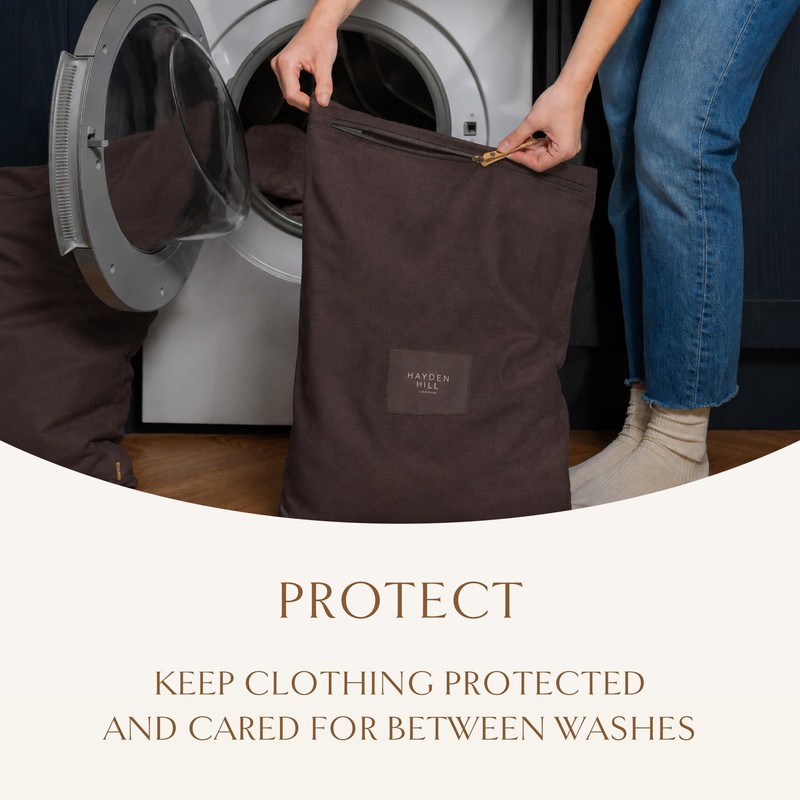 Hayden Hill Luxury Organic Cotton Travel Laundry Bags, Small &