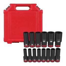 Fits Milwaukee 49-66-7014 SHOCKWAVE 1/2" Impact Duty Metric Deep Socket Set - 14 PC
