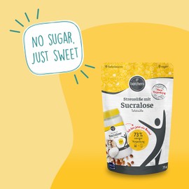 BORCHERS Sweetener with Sucralose 75 g, Sucralose-Maltodextrin Mixture, 1:1 Like Sugar, Low Calorie & Sugar-Free, Easily Soluble, Sugar Substitute, Sugar Alternative