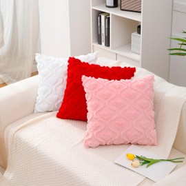 All Smiles All Smiles Valentines Day Throw Pillow Covers 18x18 Set of 2 Pink Heart Love Cute Couch Decor Home Decoration Farmhouse Anniversary Wedding Cushion Cover for Gift Bed Sofa