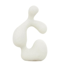 Deco 79 Polystone Abstract Decorative Sculpture Curved Shaped Home Decor Statue with Speckled Texturing, Accent Figurine 7" x 3" x 11", White
