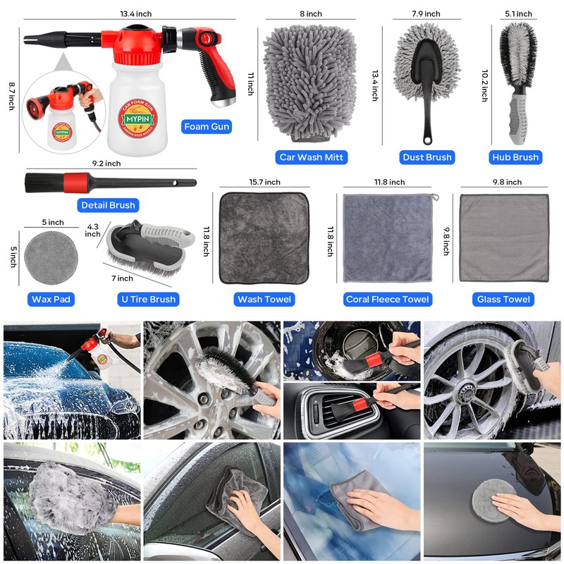MYPIN Car Wash Foam Gun Set, Foam Cannon, Adjustable Hose