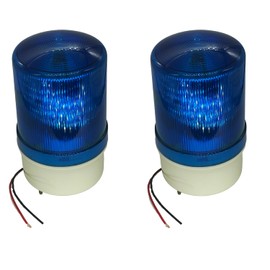 2 Pack LED Rotating Blue Strobe Beacon Warning Lights,DC 12V Emergency Flashing Lights for Automotive Lighting Residential Without Buzzer.
