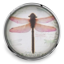 Dragonfly Snap Jewelry 18MM Ginger Charm Button, Fits Women's Customizable Bracelets, Necklaces, Keychains, Rings
