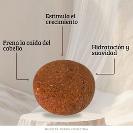 NuestraTierra Shampoo Sólido Orgánico 2 en 1 Anti-Caída, Crecimiento y Brillo con Amla y Shikakai