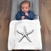 Azeeda 'Single Starfish' Cotton Baby Blanket/Shawl (BY00039879)