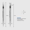 80 Pack 1ml Plastic Syringe Sterile Individual Wrap with Cap,