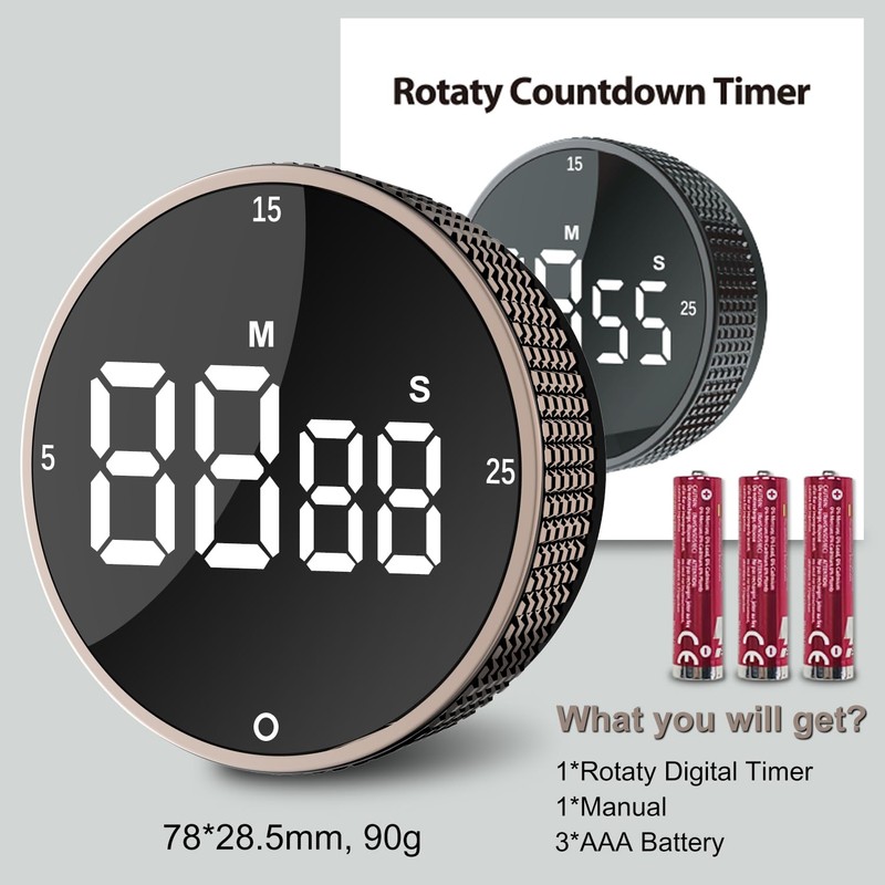 Digital Kitchen Timer, Magnetic Egg Timer, Kitchen Clock, Stopwatch, Countdown