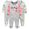Kiddiezoom Baby Boys Girls Sleep Suit 3 Pack