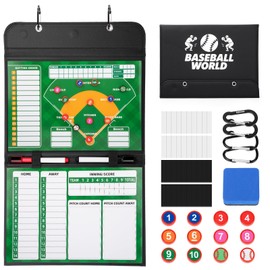 Magnetic Baseball Lineup Board, Leather Cover Baseball Lineup Cards Baseball Lineup Board for Dugout, Collapsible Professional Softball & Baseball Lineup Board Coaching Accessories
