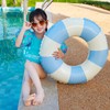 1 Piece Inflatable Swimming Ring for Children, Blue and White