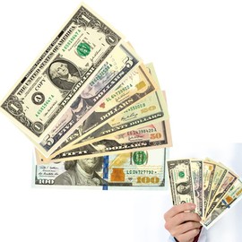 Play Money Dollar Bill, 120 Sheets Banknotes, Dollar Notes, Including 1 $, 5 $, 10 $, 20 $, 50 $, 100 $, Prop Money, Play Money Dollar, Play Money Children for Maths, Counting and Currency Skills