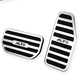 LEXLEYS Suzuki Alto Alto Turbo RS MH36S Altrapan HE33S Aluminum Pedal Axle Brake Cover No Tools Required Anti-Slip Wearable Rubber Custom Dress Up Parts (Silver)