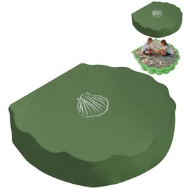TOPJOWGA Sand Shell Cover, 100 x 15 cm Sandpit Cover, Round Sand Shell Cover, Waterproof Dustproof Sandpit Cover, Sandpit Tarpaulin for Sandpit, Pool, Water Shells (Green)