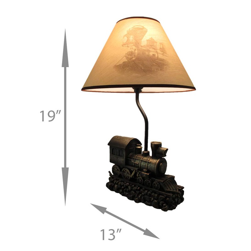 Zeckos Light in The Tunnel Vintage Steam Engine Train Table