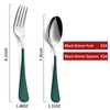 Onlycooker 24 piece Green Forks and Spoons Silverware Set,Green Handle