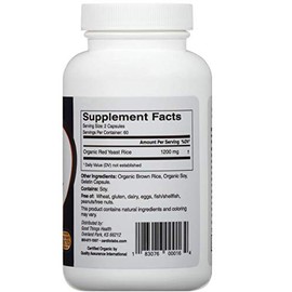 Cardiotabs Red Yeast Rice - 30 Day Supply of 1200 mg Red Yeast Rice Supplements - Gluten Free Capsules Made with Certified Organic Red Yeast - 100% American Made Health Supplements - 120 Capsules