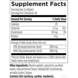 Designs for Health OmegAvail Hi-Po - TG (triglicéridos) Omega-3 Suplemento de aceite de pescado, 1600 mg EPA/DHA por porción con limón + vitamina E pa