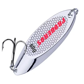 PROBEROS - Cucharas de pesca, señuelos, cebos para bajo, anzuelo con ganchos agudos, cuchara de metal duro, señuelo de pesca, 10 unidades/paquete de 2.2 onzas, plata