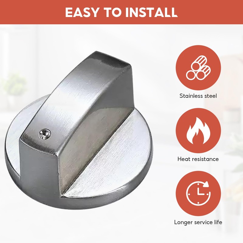 Lunyloer Gas Stove Knob, 6 Pcs 6MM Universal Gas Hob