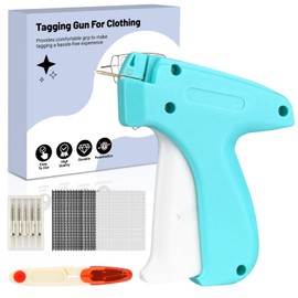 Tagging Gun for Clothing, Fine Stitch Price Clothing Tag Gun, Mini Stitch Gun for Clothes, Stitch Gun Quick Clothing Fixer - Includes 3000 Fasteners (Black & White), 6 Needle, 1 Tailor Scissor