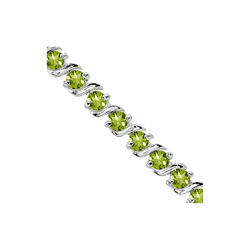 Sterling Silver Genuine, Created or Simulated Gemstone S Design Bar