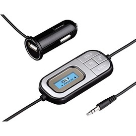 Hama 3.5 mm Stereo Male (Mini Jacks) - FM Transmitter Car Scan Function/USB for charging MP3 players/Mobile Phones - Black