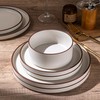 LERATIO Ceramic Dinnerware Sets for 4, High Edge Stoneware Plates