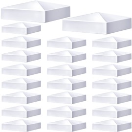 Pyramid White PVC Vinyl Post Top Caps, Fence Post Caps, Deck Post Caps for Vinyl Fence Post(24 Pcs, 4 x 4 Inch)