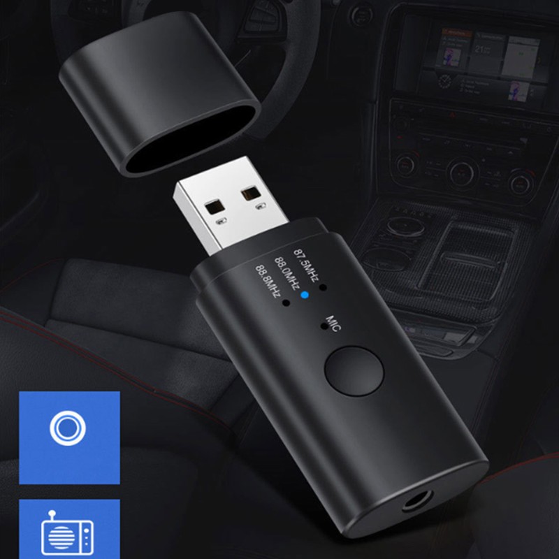 Portable USB Wireless Bluetooth5.0 Audio Receiver Equipment Accessory for Car