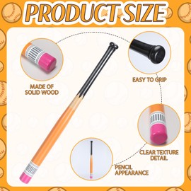 Lunmon 1 Pack Pencil Baseball Bat Youth 29 Inches Big Wooden Bat for Youth Adult Baseball Training Exercising Games, Self Defense, Casual Play Accessories