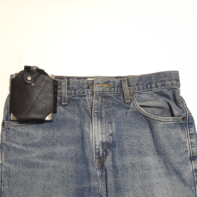 Flask With Leather Belt Holder (Brown)