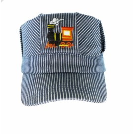 Young Boys Choo Choo Train Embroidered Steam Engine Train Engineer Hat with with I ❤️ Trains