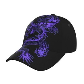 Blue Red Dragon Baseball Hat Unisex Cute Animal Cap Outdoor Summer Beach Vacation Headwear Hat for Women Men