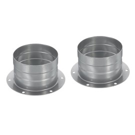 PATIKIL 3 Inch Duct Connector Flange, 2 Pack Metal Straight Pipe Exhaust Hose Flange for Heating Cooling Ventilation HVAC System