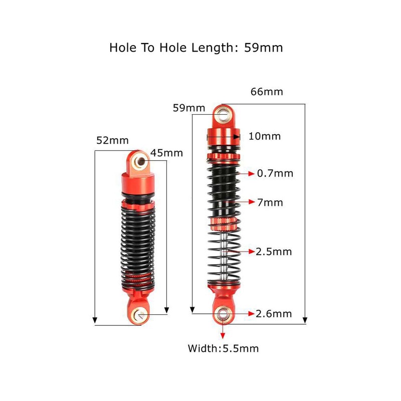 LAFEINA 4PCS Aluminum Threaded Shock Absorber Oil Damper for 1/12