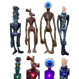 POPRORE 4 PCS Siren Head Action Figure Monster Siren Head Horror Models (Series-E)